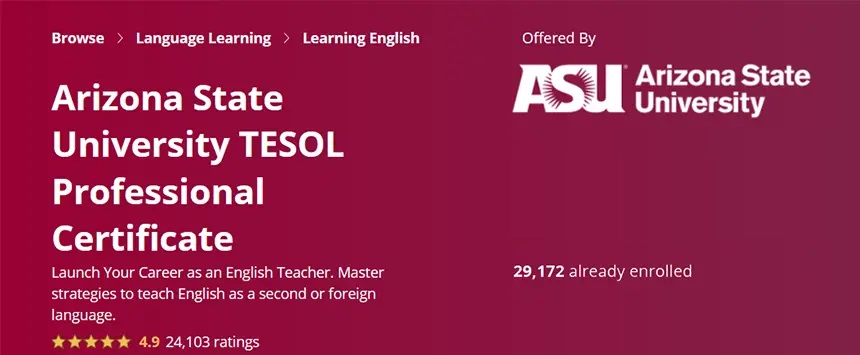 TESOL, UNI, Certificate, Coursera