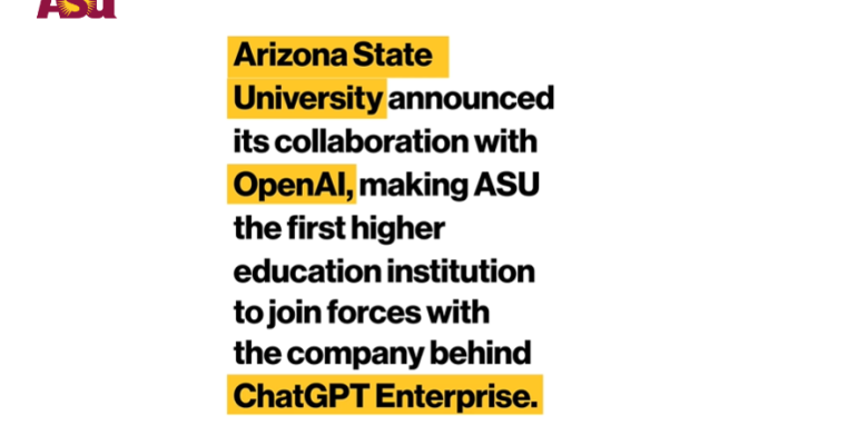 Arizona State University eshte universiteti i pare ne bote qe lidhe partneritet me ChatGPT - partneri strategjik i UNI - Universum International College